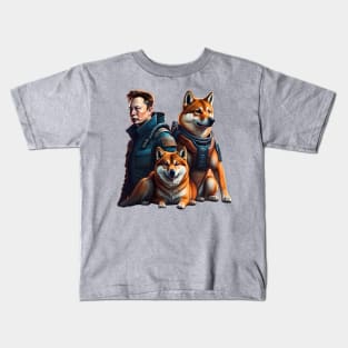 ELON MUSK ON MARS - DOGECOIN - SHIBA INU Kids T-Shirt